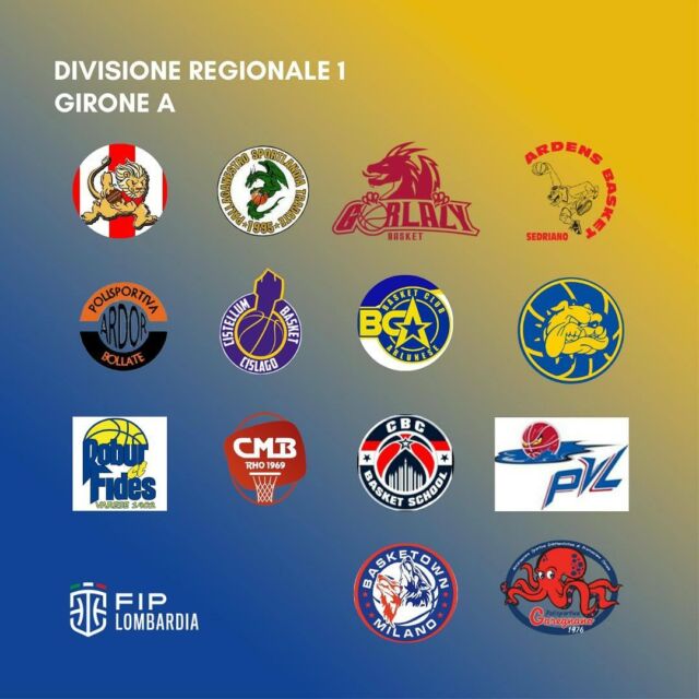 Ecco le 14 squadre che comporranno il girone A del campionato di Divisone regionale 1.

• Basket Mastini 
• CMB Rho
• Pallacanestro Castronno
• Draghi Gorlazy
• CBC Corbetta 
• Basket Club Arlunese
• Ardor Bollate
• Robur et Fides Varese
• Cistellum Cislago
• Basketown Milano
• Ardens Sedriano 
• Pall. Virtus Luino
• Sportlandia Tradate
• Garegnano Milano

In attesa di scoprire come si svolgerà il campionato, i nostri #mastini sono carichi e non vedono l’ora di iniziare 💪🏻💪🏻🏀

#gomastini
